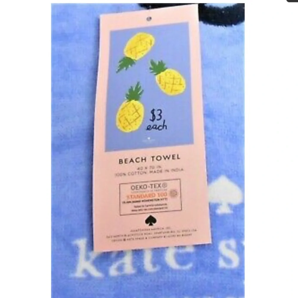Kate Spade New York Pineapple Oversized Beach Pool Bath Sheet Towel NWT